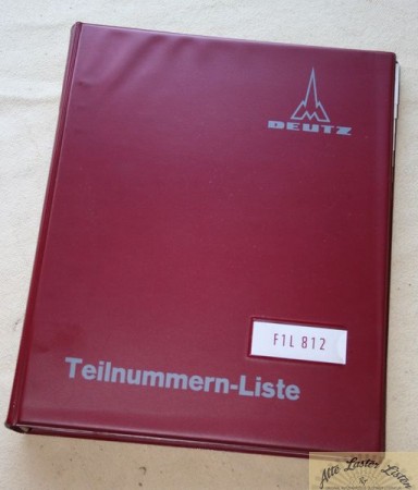 Deutz F 1 L 812         Teile Nummernliste