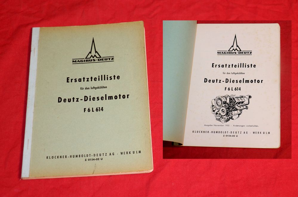 Deutz Motor F 6 L 614 Ersatzteilliste