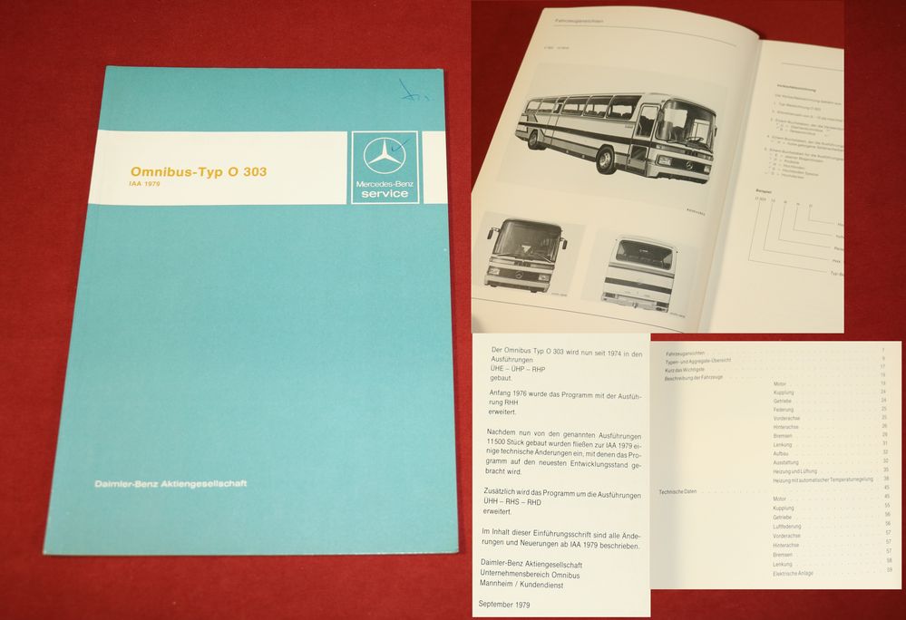 Mercedes O 303, IAA 1979  Einführungsschrift für den Kundendienst