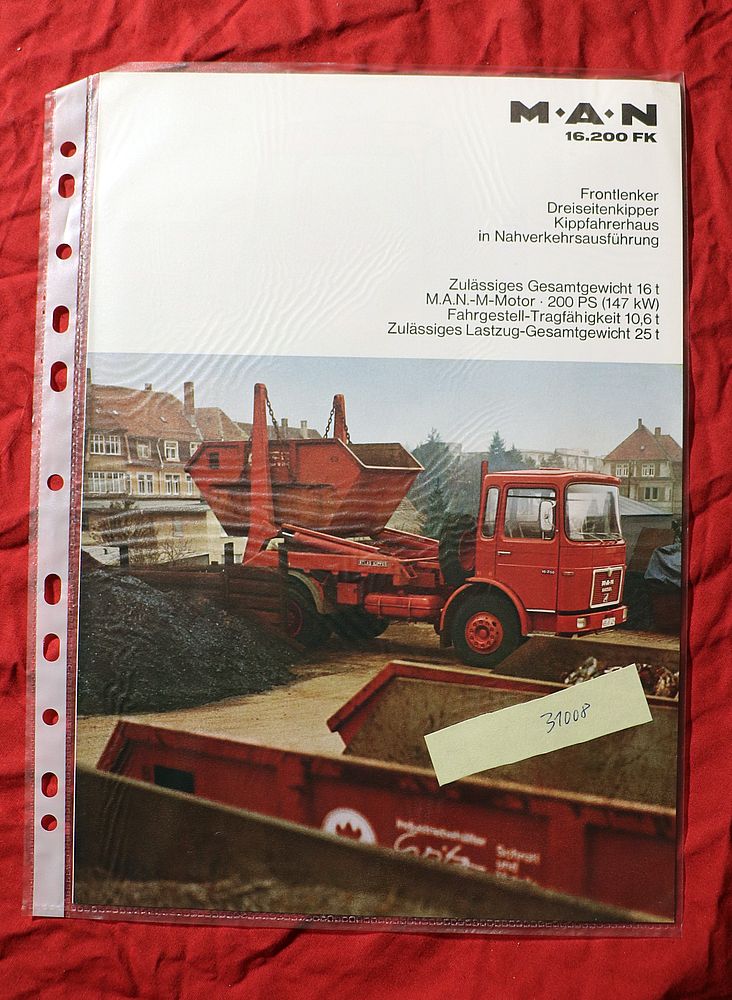 31008 MAN 16.200 FK  Frontlenker Kipper Prospekt