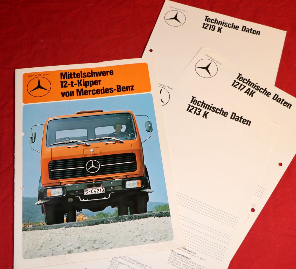 Mercedes Mittelschwere 12 t Kipper 1213, 1217, 1219 Prospekt