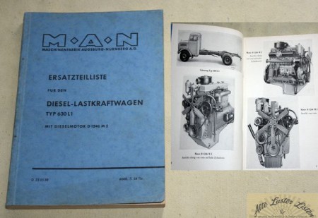 MAN 630 L 1 , Ersatzteilliste