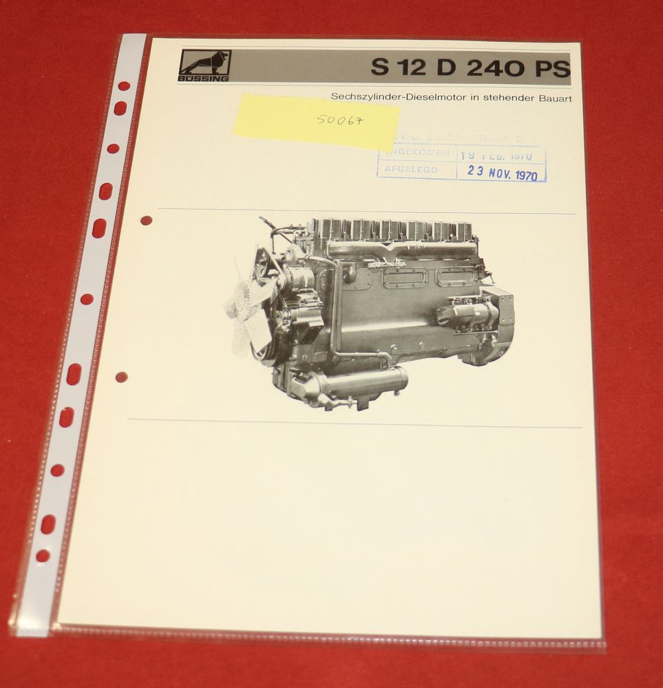 Prospekt Büssing S 12 D , 240 PS Dieselmotor