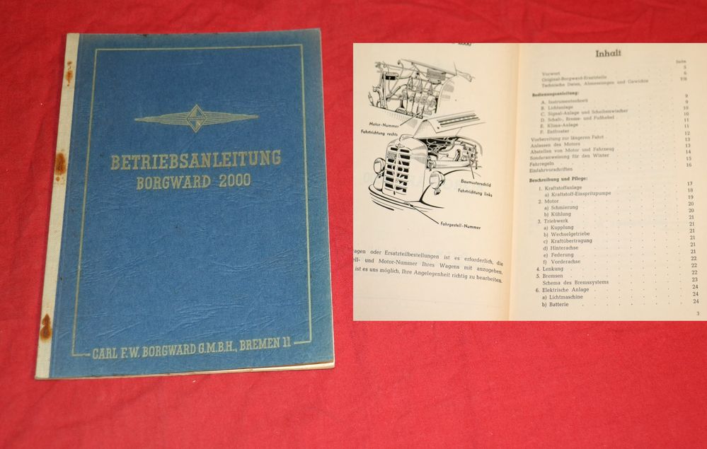 Borgward B 2000 Diesel , Betriebsanleitung 
