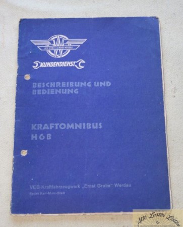 H 6 B Kraftomnibus , VEB Grube Werdau Bus IFA