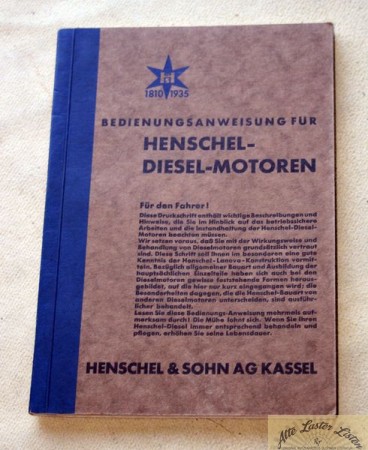 Henschel Diesel Motoren   Typen   O, S, G, J, W