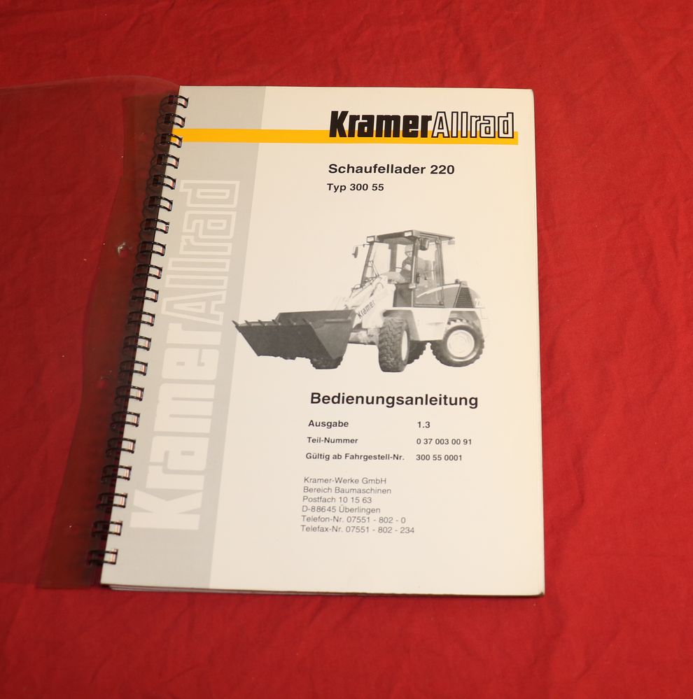 KRAMER 220 Schaufellader Radlader Bedienungsanleitung