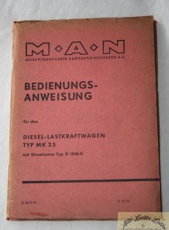 MAN  MK 25 Betriebsanleitung LKW