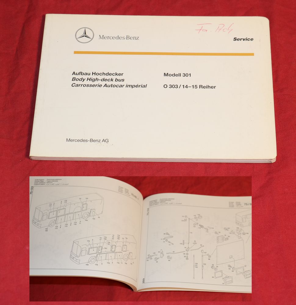 Mercedes O 303 Aufbau , Modell 301 Hochdecker 14-15 Reiher