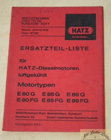 Hatz    E 80, 85, 89  G, FG