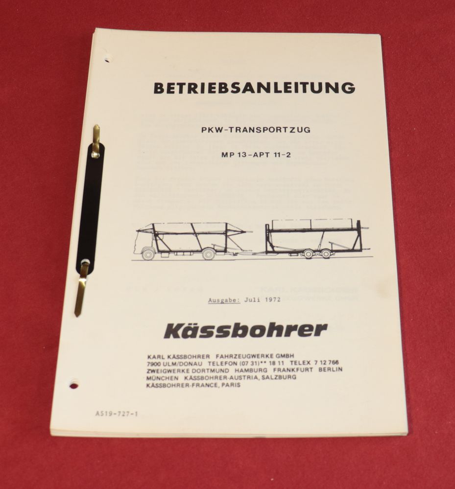 Kässbohrer  PKW - Transportzug  MP 13 , APT 11-2 Anhänger