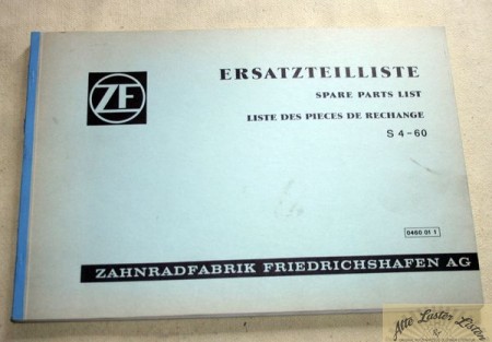 Ersatzteilkatalog ZF  Getriebe  S  4 - 60