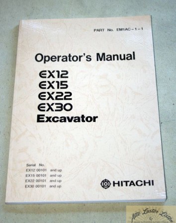 Hitachi    EX 12 , 15, 22, 30  Excavator