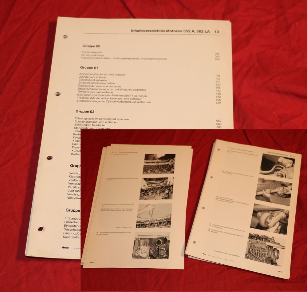 Mercedes Motoren OM 352 A, 362 LA, Werkstatthandbuch