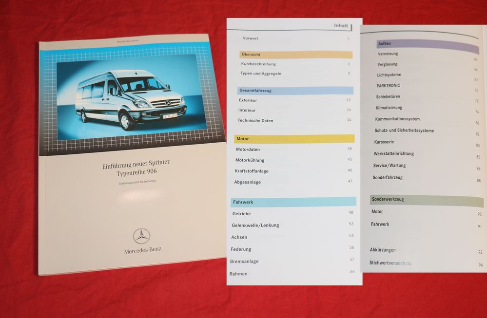 Mercedes Sprinter Typ 906   Einführung, Serviceschrift