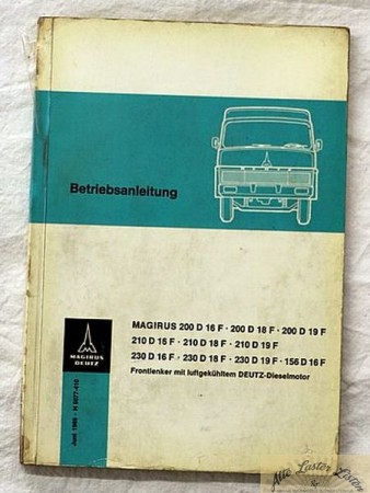 Magirus Deutz 200 , 210 , 230 D 16 - 19 F