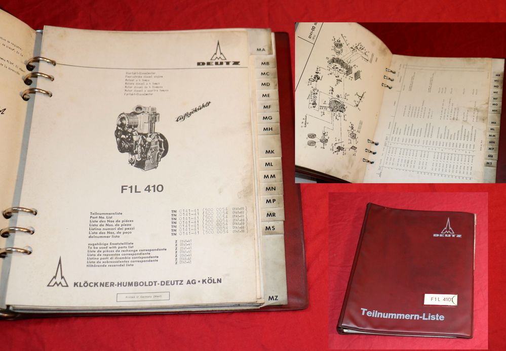 Deutz F 1 L 410 Motor Teilenummern Liste