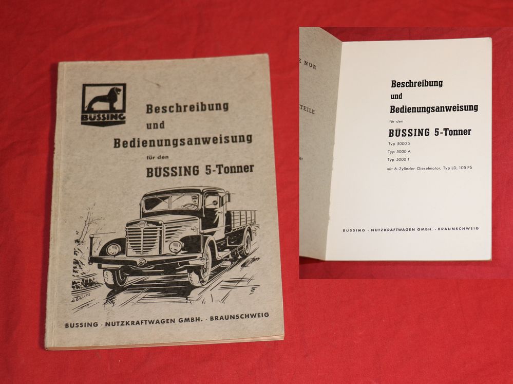 Büssing NAG 5 Tonner Betriebsanleitung Büssing 5000