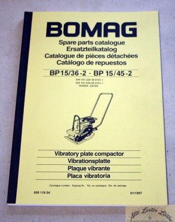BOMAG   Rüttler   BP 15/36-2 , 15/45-2    Honda GX160