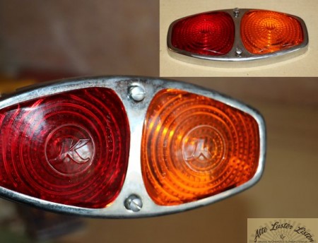 39825_sonstiges_ersatzteile_zubehoer_elektrik_lampen_blinker_rueckleuchten_b5DJY84uYHF2jR Rücklichtglas mit Blinklicht mit Kässbohrer Emblem im Glas !