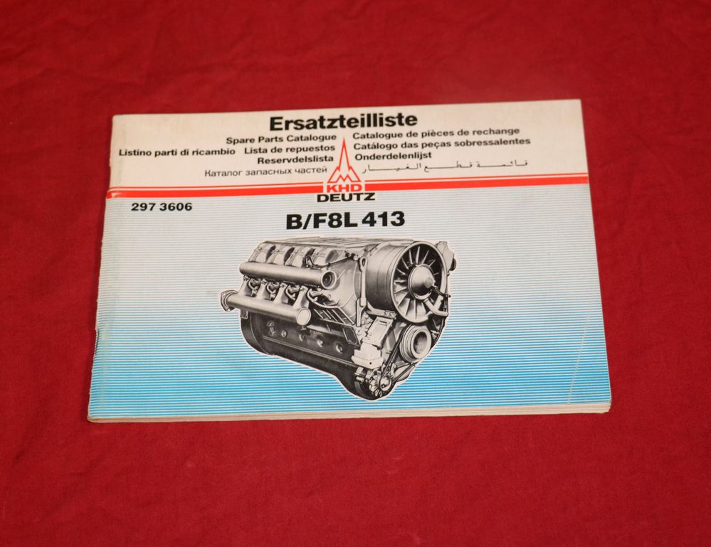 Deutz Motor B/ F 8 L 413 Ersatzteilliste 8 Zylinder V-Motor