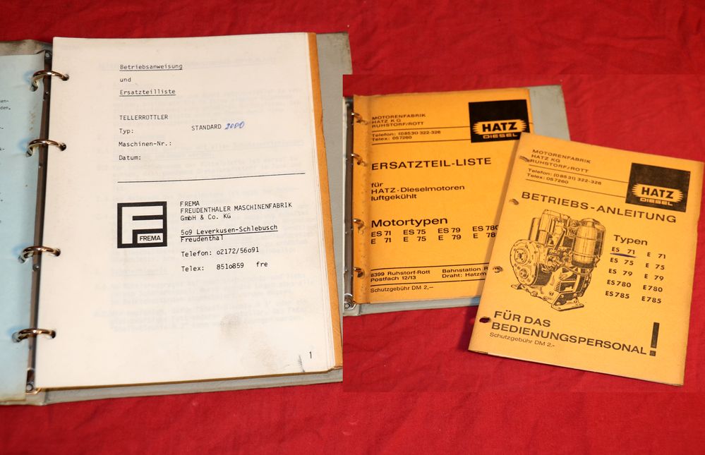 FREMA Tellerrüttler Standard 2000 mit Hatz Motor Anleitung