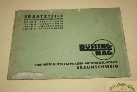 Motor Ersatzteilliste  Büssing NAG  Typ LD 3, 4, 5, 6