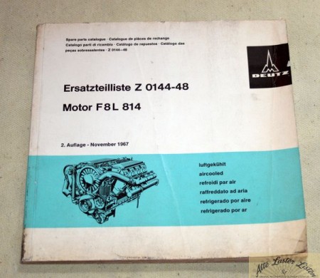 Ersatzteilliste Deutz Motor F 8 L 814