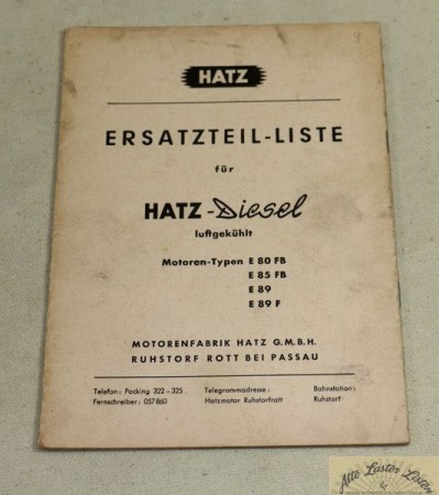 Hatz E 80, 85, 89 F, FB