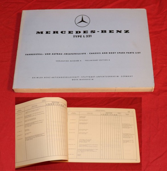 Mercedes L 321 Fahrgestell und Aufbau Ersatzteilliste