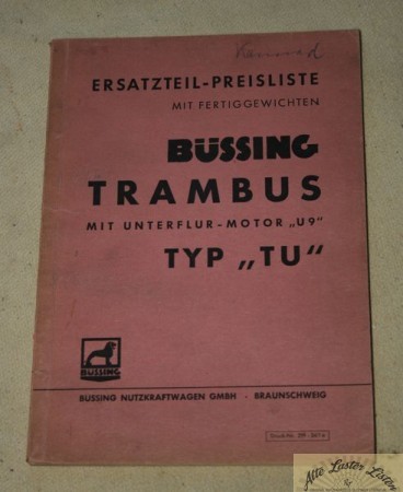 Büssing Trambus TU mit Motor U 9