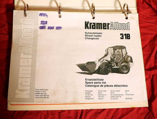 KRAMER 318 Radlader Ersatzteilliste