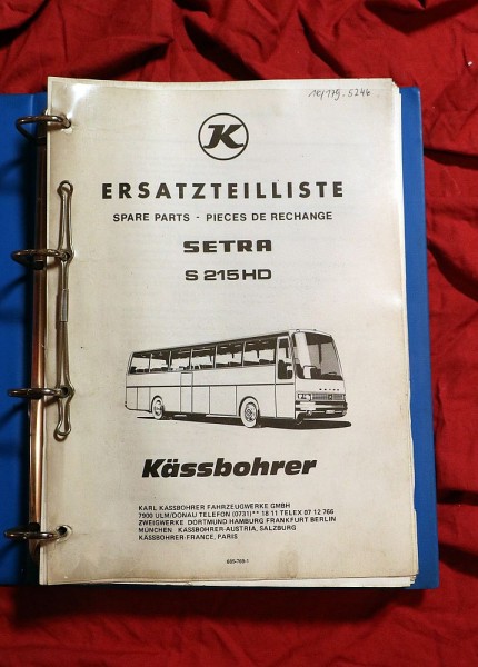 SETRA S 215 HD , Bus Ersatzteilliste