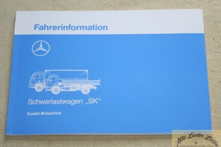 Zusatz Broschüre Mercedes Schwerlastwagen SK