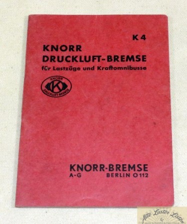 KNORR Druckluftbremsen für LKW und Busse , 1937