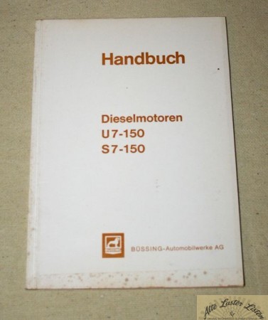 Büssing Motoren U 7 - 150 , S 7 - 150 Handbuch