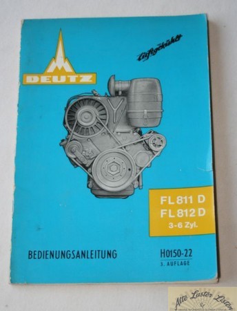Deutz Motor FL 811 , 812 Anleitung