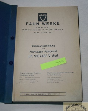 FAUN LK 910 / 483 V 8x6 Kranwagen Fahrgestell
