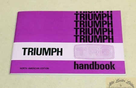 TRIUMPH TR 6 Owners handbook