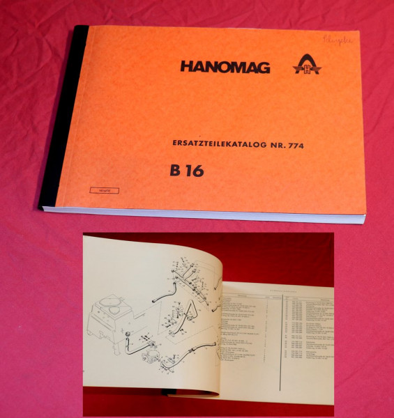 Hanomag B 16 Radlader , Ersatzteilliste