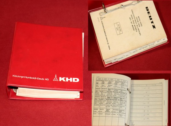 Motordaten Buch für Deutz Motoren, 1970