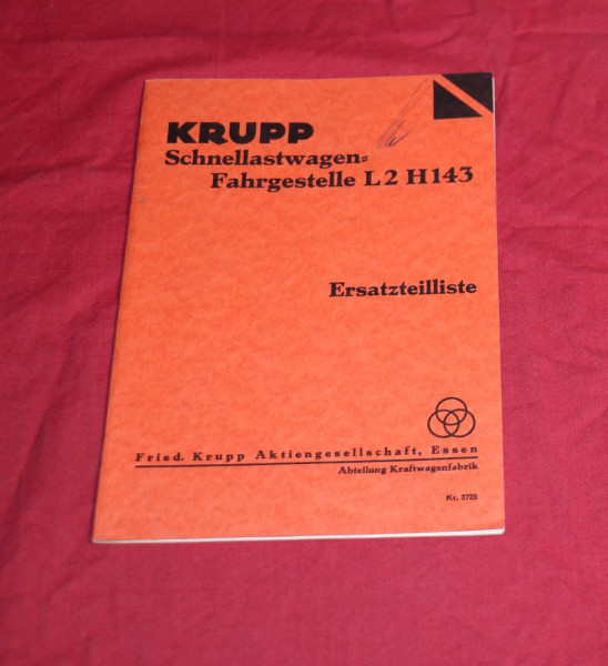 Krupp Protze L2H 143 Ersatzteilliste