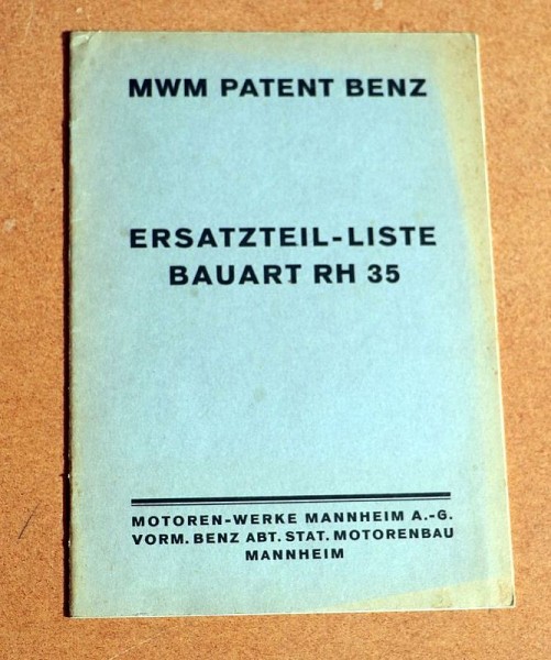 MWM RH 35 Motor MWM Patent Benz