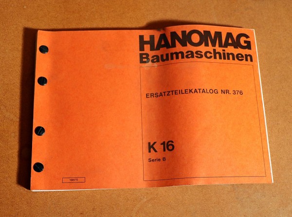 Raupe Hanomag K 16 Serie B , Ersatzteilkatalog