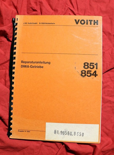 VOITH DIWA Getriebe 851 , 854 Reparaturanleitung