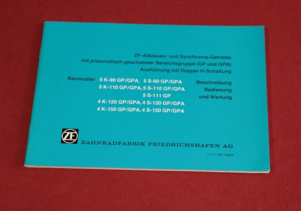 ZF Getriebe GP, GPA 5 K + S 90, 110, 111 und 4-K u. 4-S 120, 150