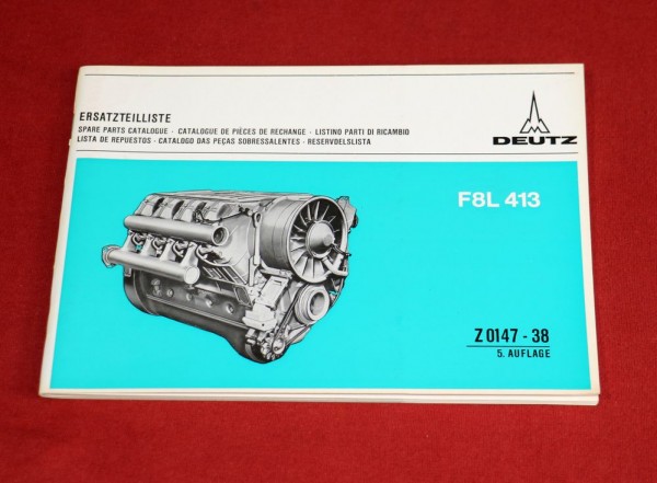 Deutz F 8 L 413 , Motor Ersatzteilliste, V8 Zylinder