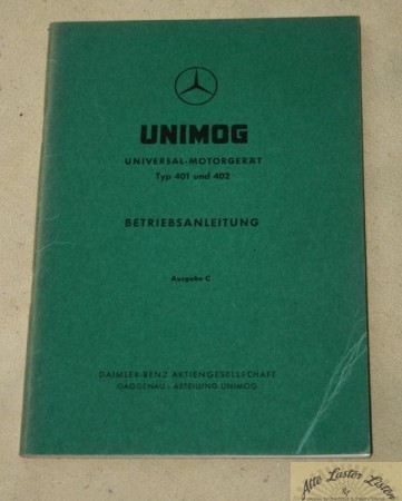 Unimog 401 , 402 Betriebsanleitung 1955