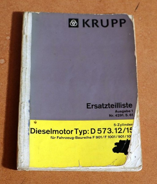KRUPP Motor Typ D 573 , Ersatzteilliste