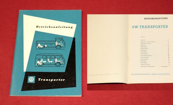 VW Transporter , VW Bus Anleitung 1958